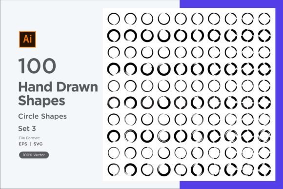 Circle Shape 100_Set V 3: A Brushstroke Revolution for Designers