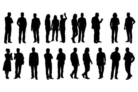 Dynamic Human Figures: The People Standing in Various Poses Set
