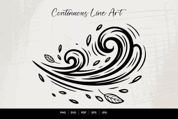 Exploring the Dynamic Energy of Swirling Wind Line Art