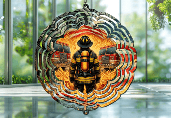 Fire Truck Hero Fireman Wind Spinner: A Dynamic Design Asset