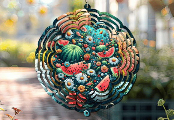 Garden Watermelon Flower Wind Spinner: A Sublimation Design Guide