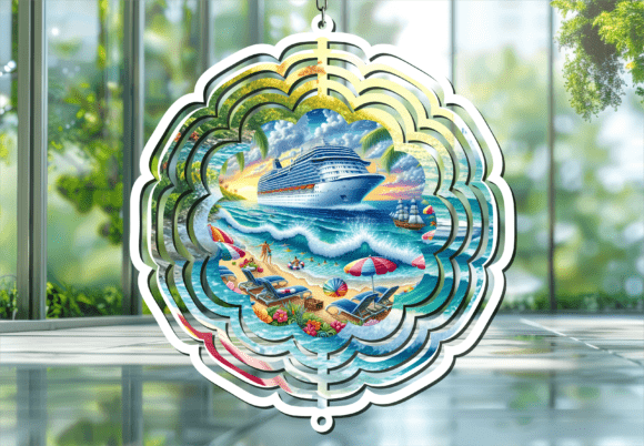 Luxury Cruise Ship Sea Wind Spinner PNG: Dynamic Nautical Style
