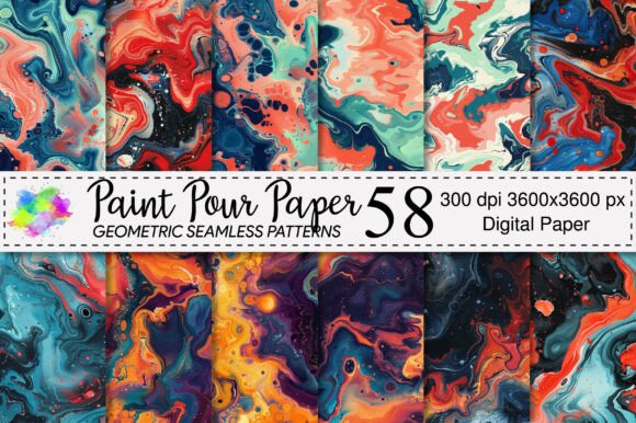 Seamless Paint Pour Paper Pattern: Unleashing Vibrant Design