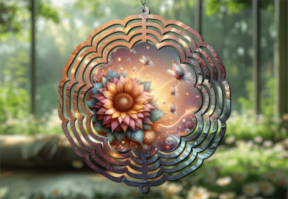 Sunflower Butterfly Garden Wind Spinner: A Dynamic Design Asset
